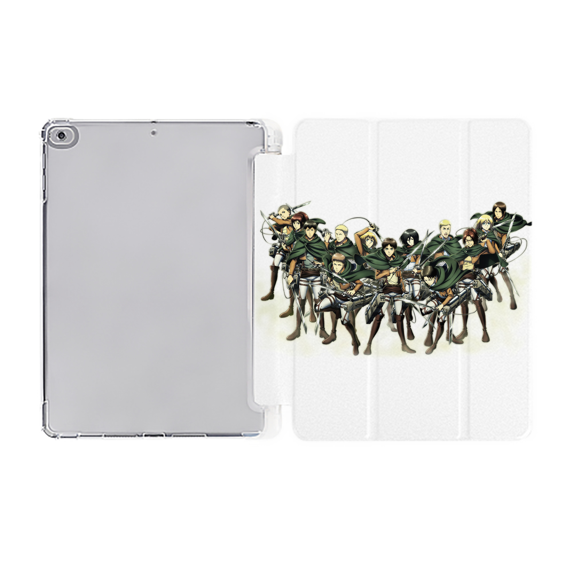 （画像用） 進撃の巨人 Attack on Titan IPad ケース ペン収納付き 三つ折りスタンド PUレザー×シリコン 対応機種9.5/10.5/10.9インチ